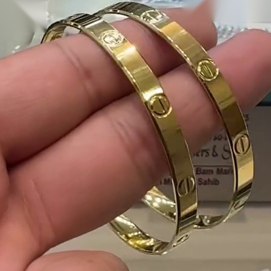 Screw-motif Bangle Pair from Sukhdev Jewellers and Sons