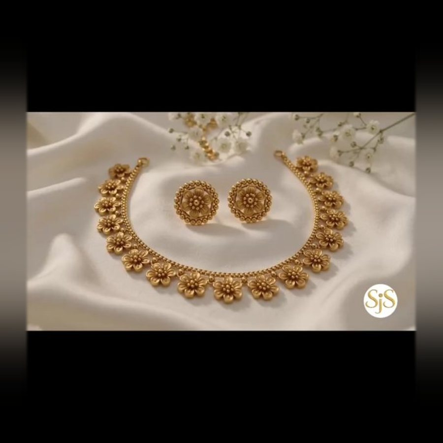 Flower Necklace Set from Sukhdev Jewellers and Sons