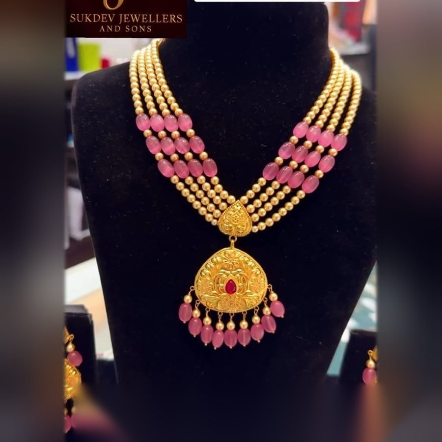 Rani Haar with Pink Beads from Sukhdev Jewellers and Sons