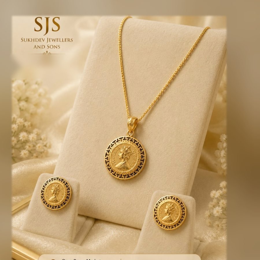 Gold Coin Pendant Set from Sukhdev Jewellers and Sons